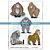 Katzelkraft Gorillas - Tampons gorilles- A5 Vulcanised rubber stamp