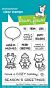 Lawn Fawn 3x4 clear stamp set say what? holiday critters
