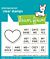 Lawn Fawn 2x3 clear stamp set critter conversation hearts add-on