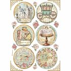 Stamperia Rice Paper A4 Sleeping Beauty Rounds (DFSA4576)