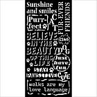 Stamperia Furry Friends Thick Stencil 12x25cm Quotes Pattern (KSTDL132)