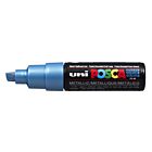 Posca Marker met schuin afgeslepen punt large Metallic blauw M33