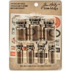 Idea-Ology Corked Glass Vials 7/Pkg Apothecary Amber W/Vintage Labels
