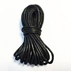 Waxed katoen koord rond 2 mm zwart 5m            
