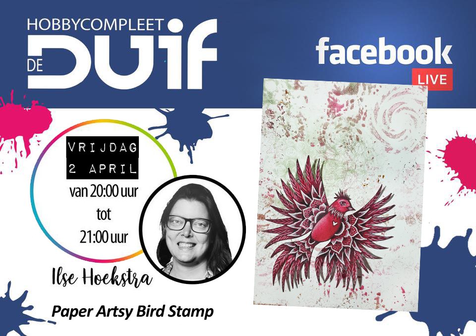 FB Live Ilse Hoekstra PaperArtsy Bird stamp