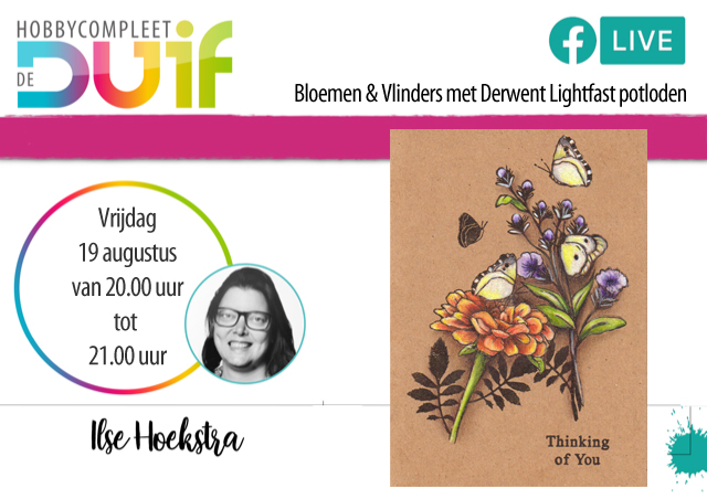 FBLive Ilse Hoekstra Bloemen & Vlinders met Derwent Lightfastpotloden
