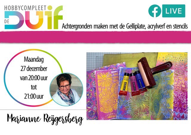 FBLive Marianne Reijgersberg Achtergrondjes maken met de GelliPlate en acrylverf